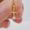 10k solid gold ram pendant with genuine diamond – aries zodiac necklace, au 417 gold charm jewelry gift