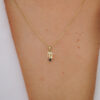 10k gold virgo pendant necklace: blue sapphire zodiac charm