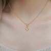 10k solid gold libra opal pendant necklace – au 417 scales zodiac design with natural opal, dainty october birthstone jewelry