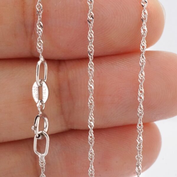 18k singapore chain white gold