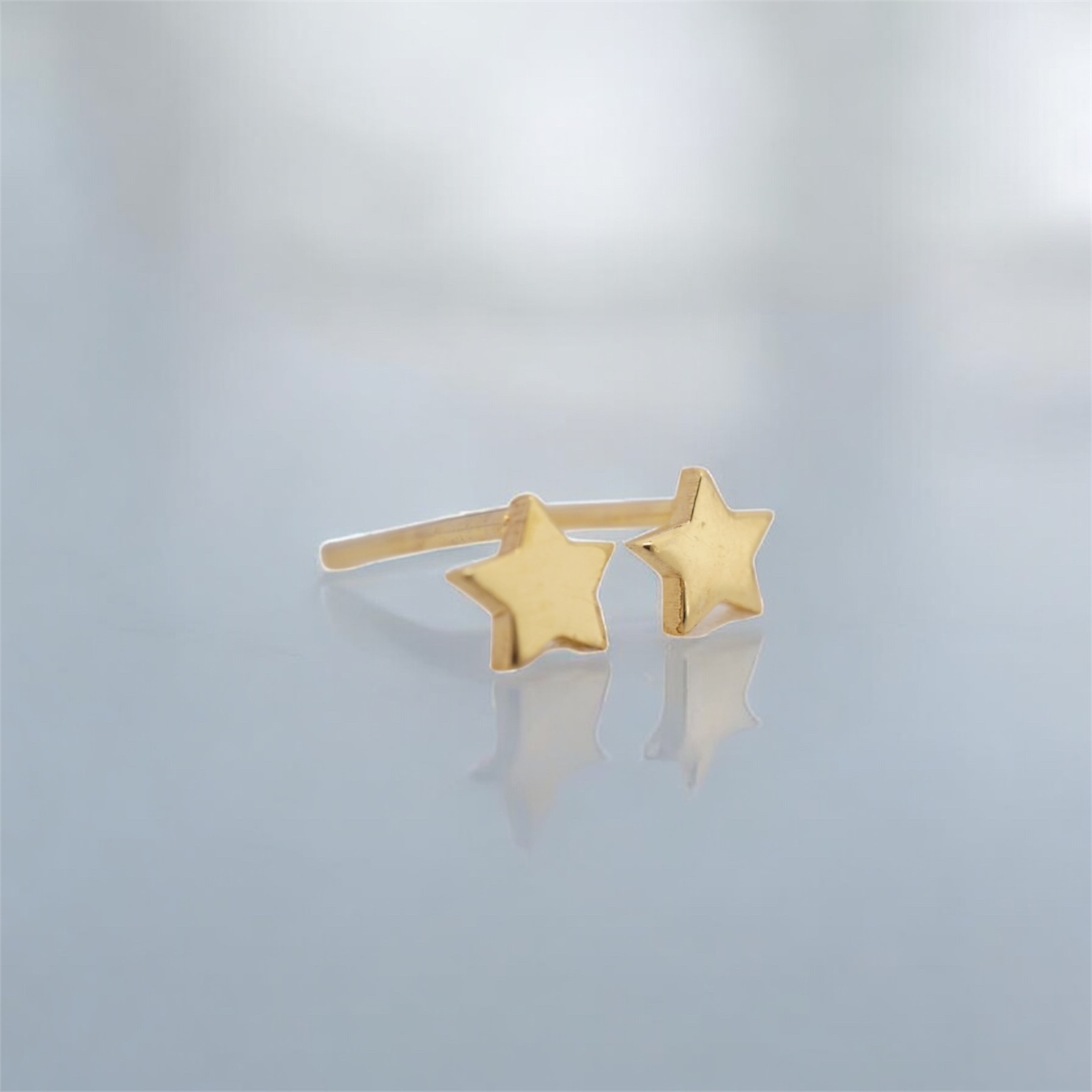 21.6k solid gold star studs: dainty minimalist earrings