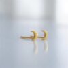 20k solid gold moon stud earrings: dainty celestial jewelry