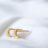20k solid gold moon stud earrings: dainty celestial jewelry