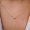 22K solid gold diamond-cut ball chain necklace