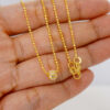 22K solid gold diamond-cut ball chain necklace