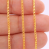 22k solid gold cuban link chain necklace – au 965: 18 inch yellow gold unisex necklace, dainty real gold chain, fine jewelry gift