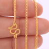22k solid gold cuban link chain necklace – au 965: 18 inch yellow gold unisex necklace, dainty real gold chain, fine jewelry gift