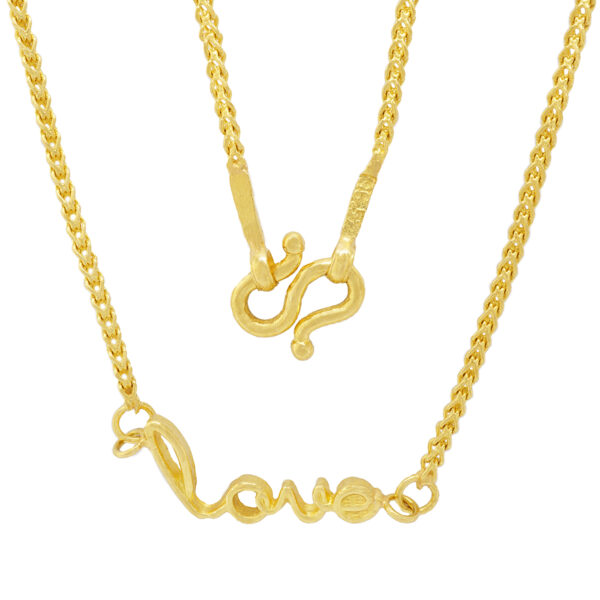 22k solid gold love pendant necklace