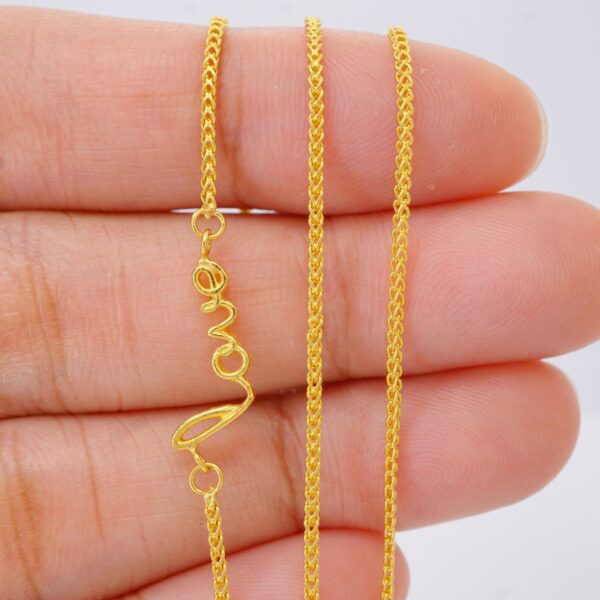 22k solid gold love pendant necklace