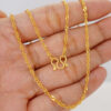 22k solid gold singapore chain necklace – au 965: elegant 17–19 inch highly sparkle real gold chain, high purity dainty fine jewelry gift