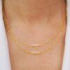 22k solid gold singapore chain necklace – au 965: 16 inch elegant twisted rope design, shimmer yellow gold dainty chain fine jewelry gift