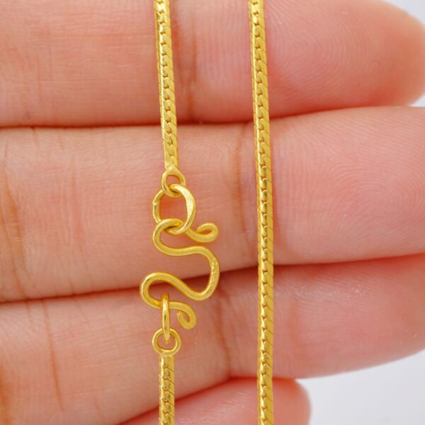 22k solid gold snake chain necklace: dainty fine jewelry