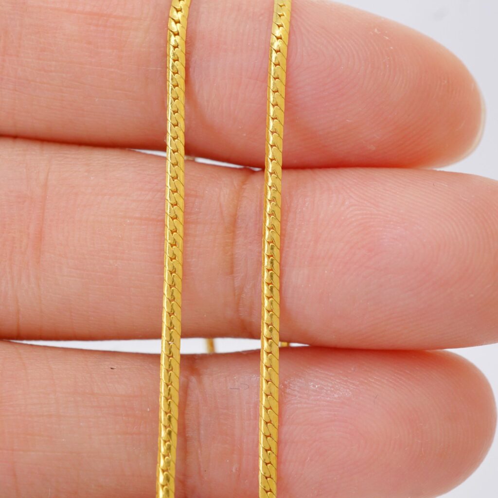 22k solid gold snake chain necklace: dainty fine jewelry