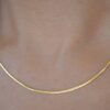 22k solid gold snake chain necklace: dainty fine jewelry