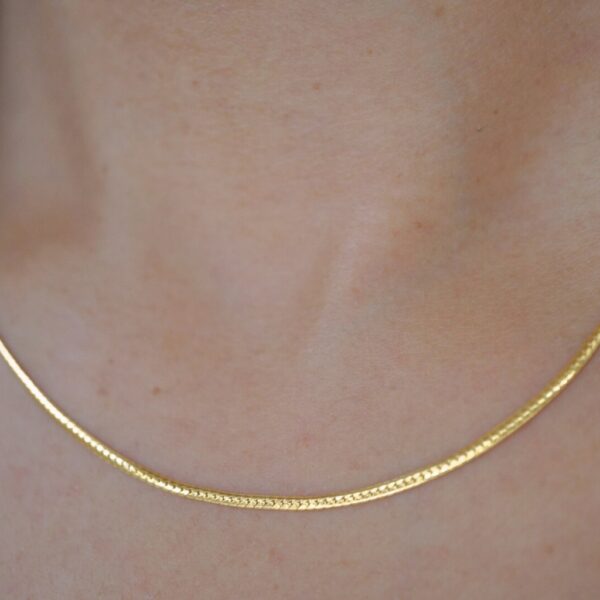 22k solid gold snake chain necklace: dainty fine jewelry