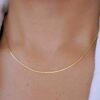 22k solid gold snake chain necklace: dainty fine jewelry