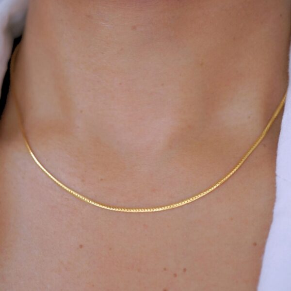 22k solid gold snake chain necklace: dainty fine jewelry