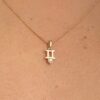10k solid gold gemini pearl pendant necklace – au 417 zodiac twins sign, june birthstone natural pearl, minimalist fine jewelry gift