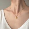 24k solid gold initial pendant: personalized letter necklace