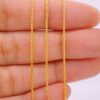 22k solid gold box chain necklace – au 965: 1mm dainty real gold chain, 17–18 inch minimalist necklace, fine jewelry gift for women