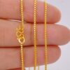 22k solid gold box chain necklace – au 965: 1mm dainty real gold chain, 17–18 inch minimalist necklace, fine jewelry gift for women