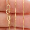 9k 18k solid gold box chain necklace: dainty real gold