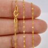 9k 18k solid gold sparkle chain necklace: dainty collar kiss link – au 750 16–20 inch yellow or white