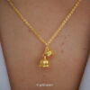 24k solid gold lily of the valley pendant with 22k rolo chain necklace – au 999 and au 965: floral jewelry, 18 inch