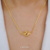 heart infinity 24k pendant with 22k gold box chain