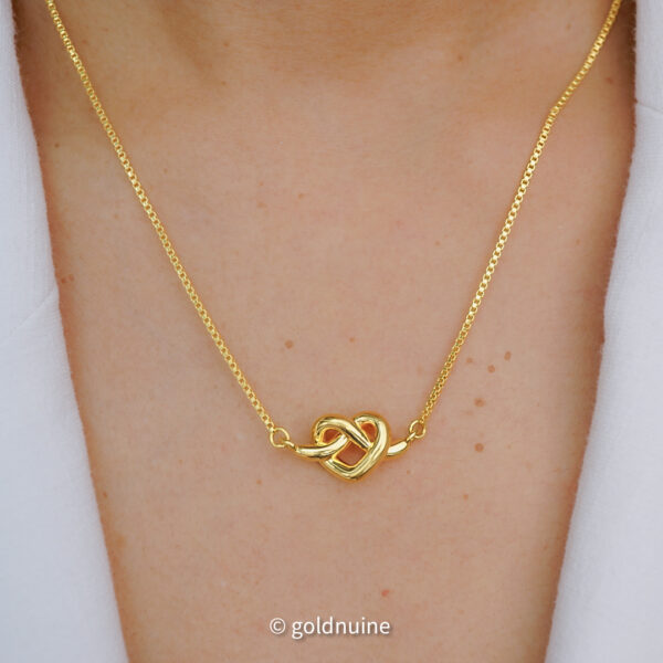 heart infinity 24k pendant with 22k gold box chain