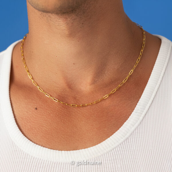 22k solid gold paperclip chain