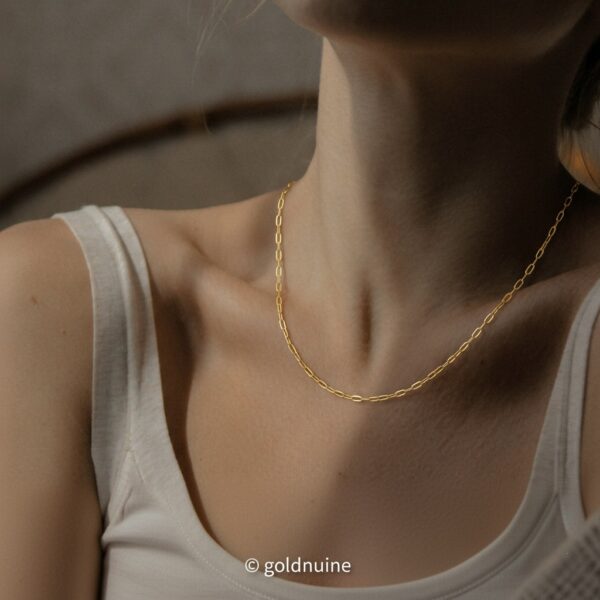 22k solid gold paperclip chain