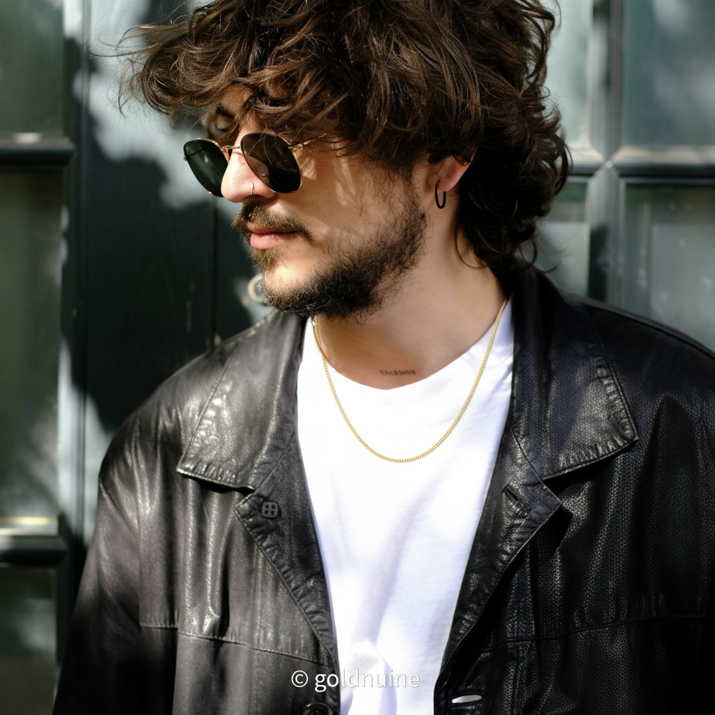 22k solid gold cuban link chain necklace – au 965: 18 inch yellow gold unisex necklace, dainty real gold chain, fine jewelry gift