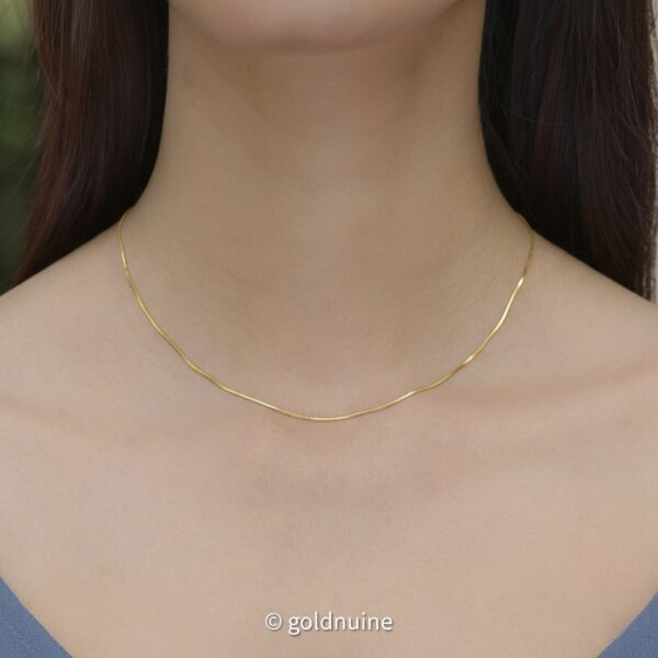 22k solid gold snake chain necklace: dainty fine jewelry