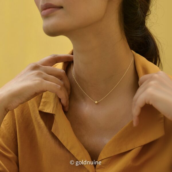 9k solid gold ball pendant necklace: au 375 minimalist gold pendant necklace