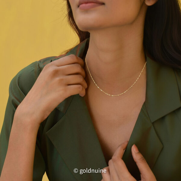 18k solid gold singapore chain necklace – au 750 twisted rope gold chain, 16–20 inch dainty real gold minimalist jewelry