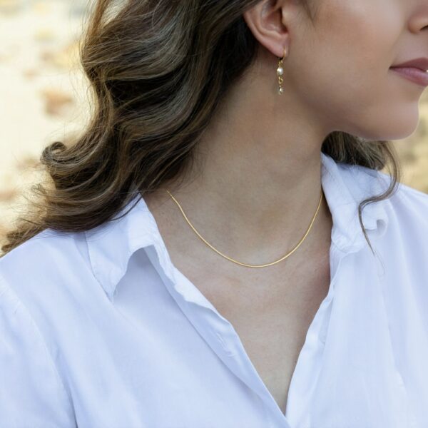22k solid gold snake chain necklace: dainty fine jewelry