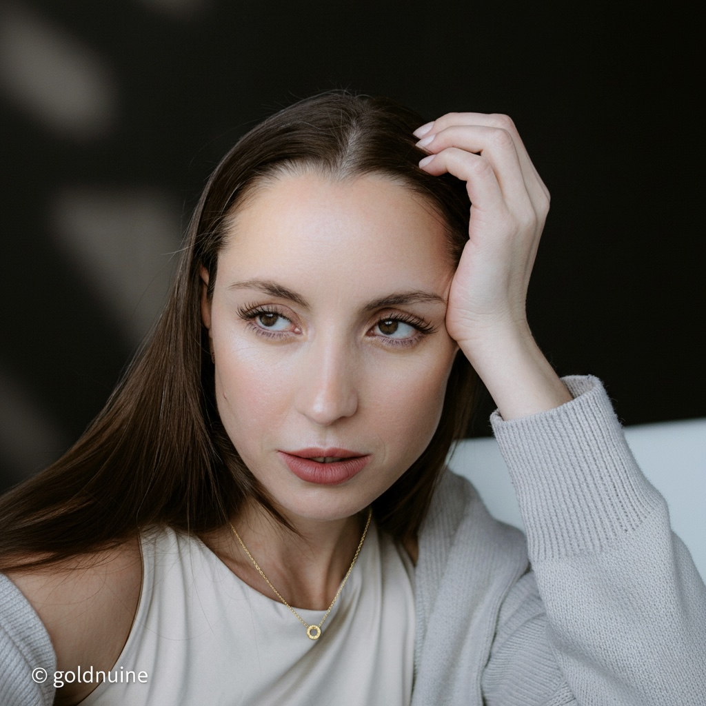 22k solid gold ring pendant necklace – au 965: minimalist unisex jewelry, 18 inch