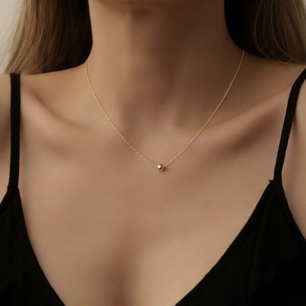 9k solid gold ball pendant necklace: au 375 minimalist gold pendant necklace