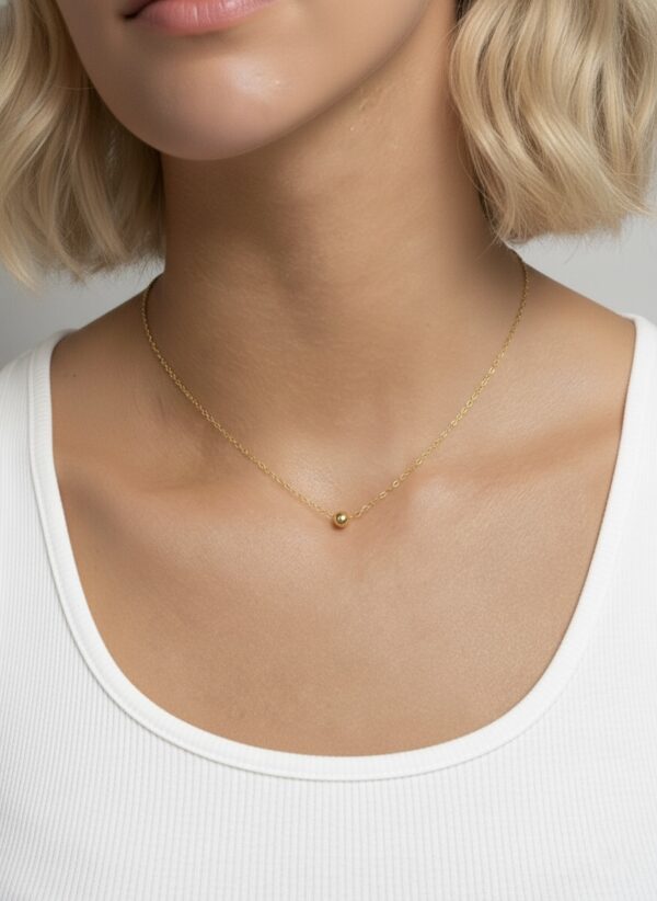 9k solid gold ball pendant necklace: au 375 minimalist gold pendant necklace