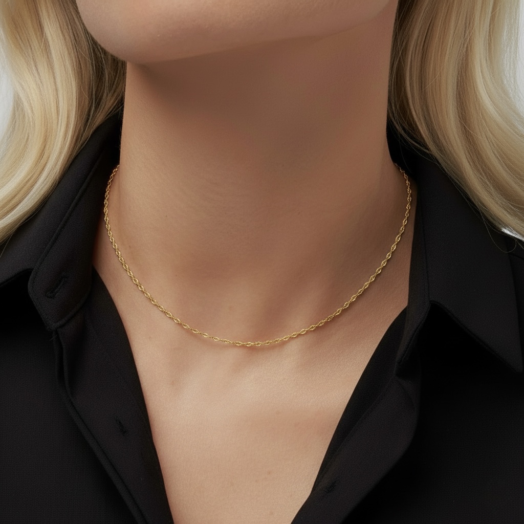 22k solid gold singapore chain necklace – au 965: elegant 17–19 inch highly sparkle real gold chain, high purity dainty fine jewelry gift