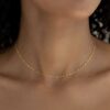 22k solid gold singapore chain necklace – au 965: elegant 17–19 inch highly sparkle real gold chain, high purity dainty fine jewelry gift