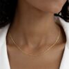 18k solid gold singapore chain necklace – au 750 twisted rope gold chain, 16–20 inch dainty real gold minimalist jewelry