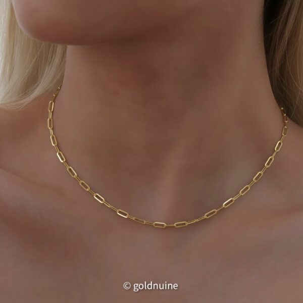 22k solid gold paperclip chain