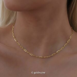 22k solid gold paperclip chain