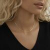 22k solid gold box chain necklace – au 965: 1mm dainty real gold chain, 17–18 inch minimalist necklace, fine jewelry gift for women