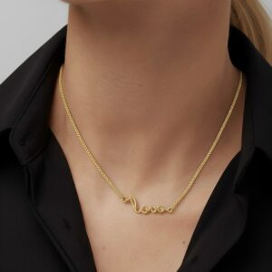 22k solid gold love pendant necklace