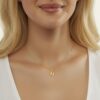 24k solid gold initial pendant: personalized letter necklace
