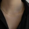 22k solid gold cuban link chain necklace – au 965: 18 inch yellow gold unisex necklace, dainty real gold chain, fine jewelry gift