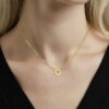 22k solid gold ring pendant necklace – au 965: minimalist unisex jewelry, 18 inch